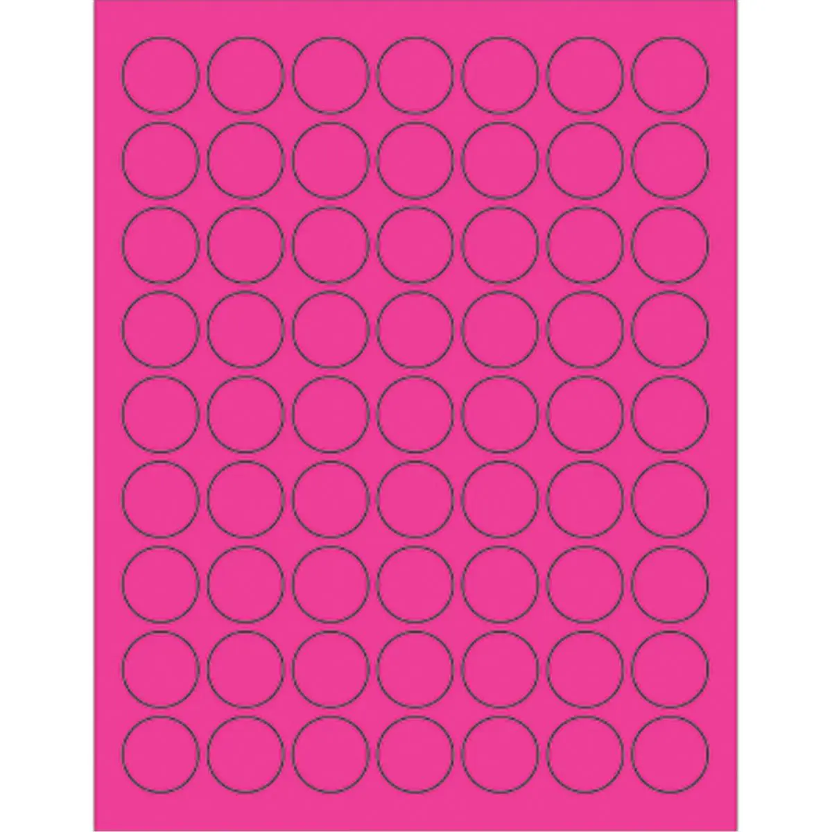 Box Partners LL191PK Self-Adhesive Plastic 1 in. Fluorescent Pink Circle Laser Mailing Labels - Pack of 6300, Fluorescent Pink Circle Laser Labels
