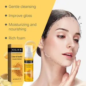 EELHOE Turmeric Cleansing Mousse Cleansing Foam Gentle Cleansing Skin Pore Care Liquid Mousse Cleanser  Skincare Glycerin Mild Comfort Facial Wash