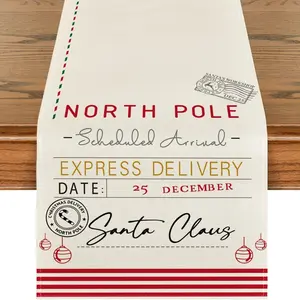 1PC, Christmas Table Runner, candy, crutches, suitable for decorating Christmas parties on the eve of holidays