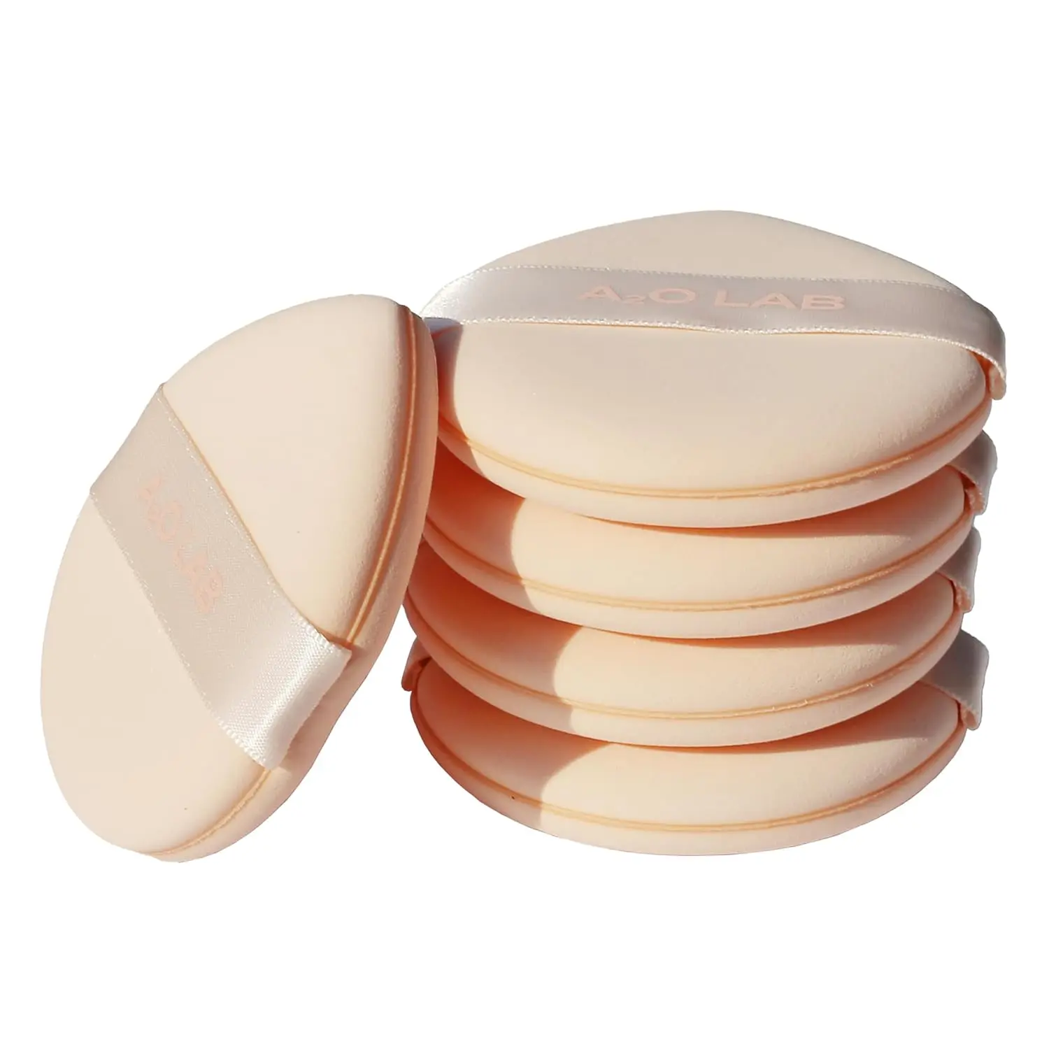 Studio Round Silky Silicone Makeup Sponge Set - Reusable Peach Cosmetic Applicators with Extra-Soft Rubycell, Airbrushed Look, Buildable Coverage, Ergonomic Design, All Skin Types, Blending