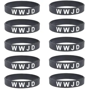 WWJD Rubber  Wristband,What Would  Do Bracelet - Religous Christian  Fundraisers Bracelets Pack (10 Pack)