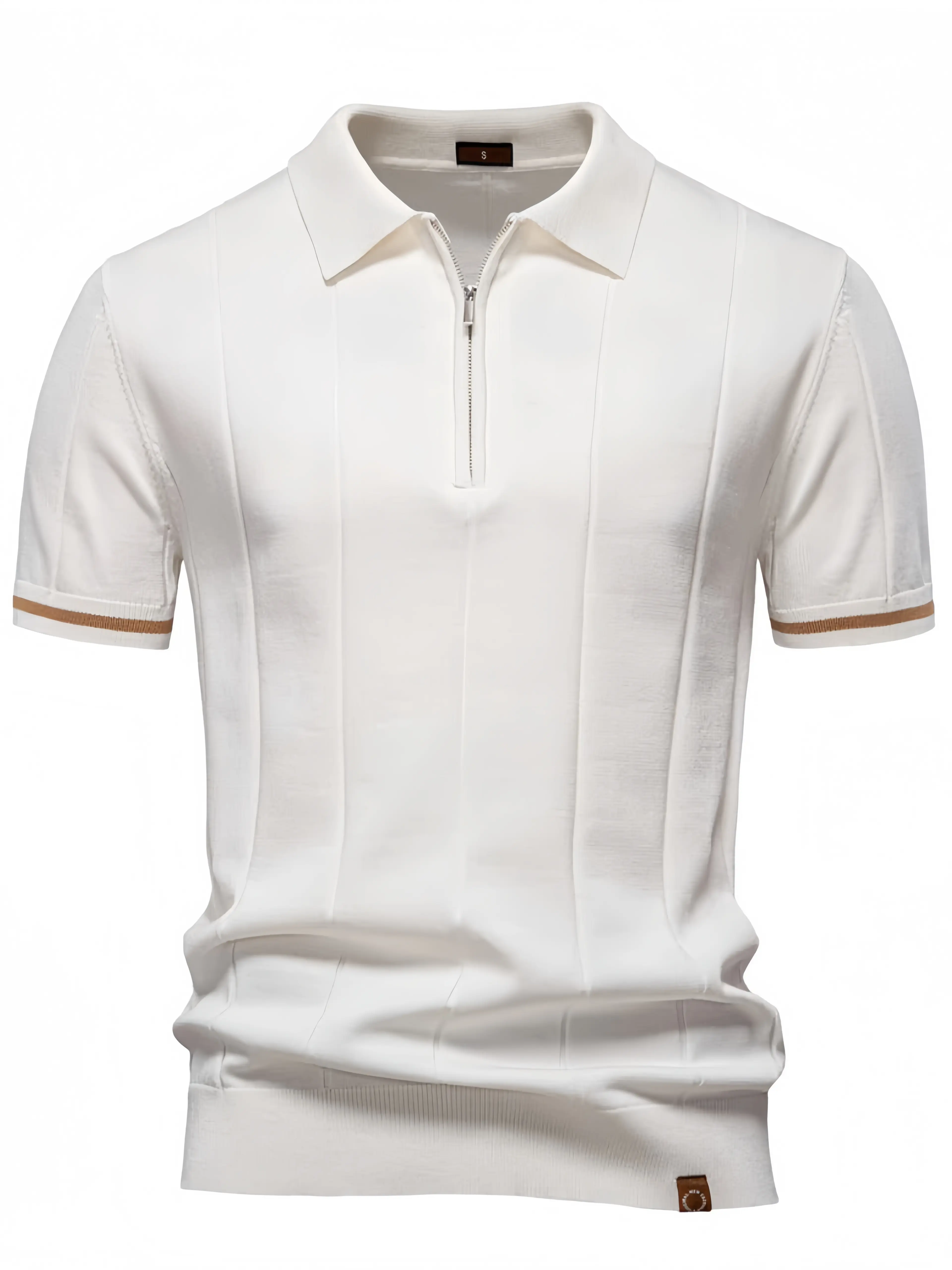 Men's Classic Stylish Fitted Short-Sleeve Old Money Polo Shirt - Plain Knit Top for Business, Golf, Casual Clothes