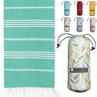 Oversized Turkish Beach Towel 38''x71'' - Set Of 2 | 100% Turkish Cotton Lightweight Sand Free Quick Dry Pool Towels | Extra Large Bath Towels For Adults Beach Blanket Essentials - View #4