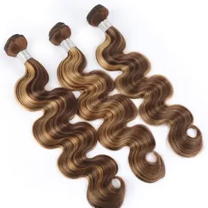 Body Wave 15A Highlight Honey Blonde Brazilian Human Hair Bundles Weave For Women Ombre Brown 1 2 3 4 Bundles Deal 28 inch Remy Hair Extensions Weft