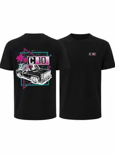 Chevy Trucks Heartbeat of America Men's Graphic T-Shirt – Classic OBS, Car Lover Tee, Full Color, 100% Cotton Unisex Tee Made in USA.