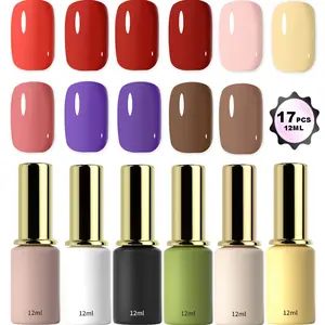 Hot sell 12ML 1pc Hema-free Gel Nail Polish, Christmas Red Black Pink Nude Blue Green Gel Polish Color Soak Off LED UV Nail Gel Polish Nail Art Starter Manicure Salon DIY as gifts for Women