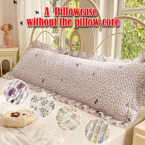 1pc Floral Pillowcase, Quilted Edge Design, Thickened Comfort, Breathable, Suitable for All Seasons, Bedding Accessory