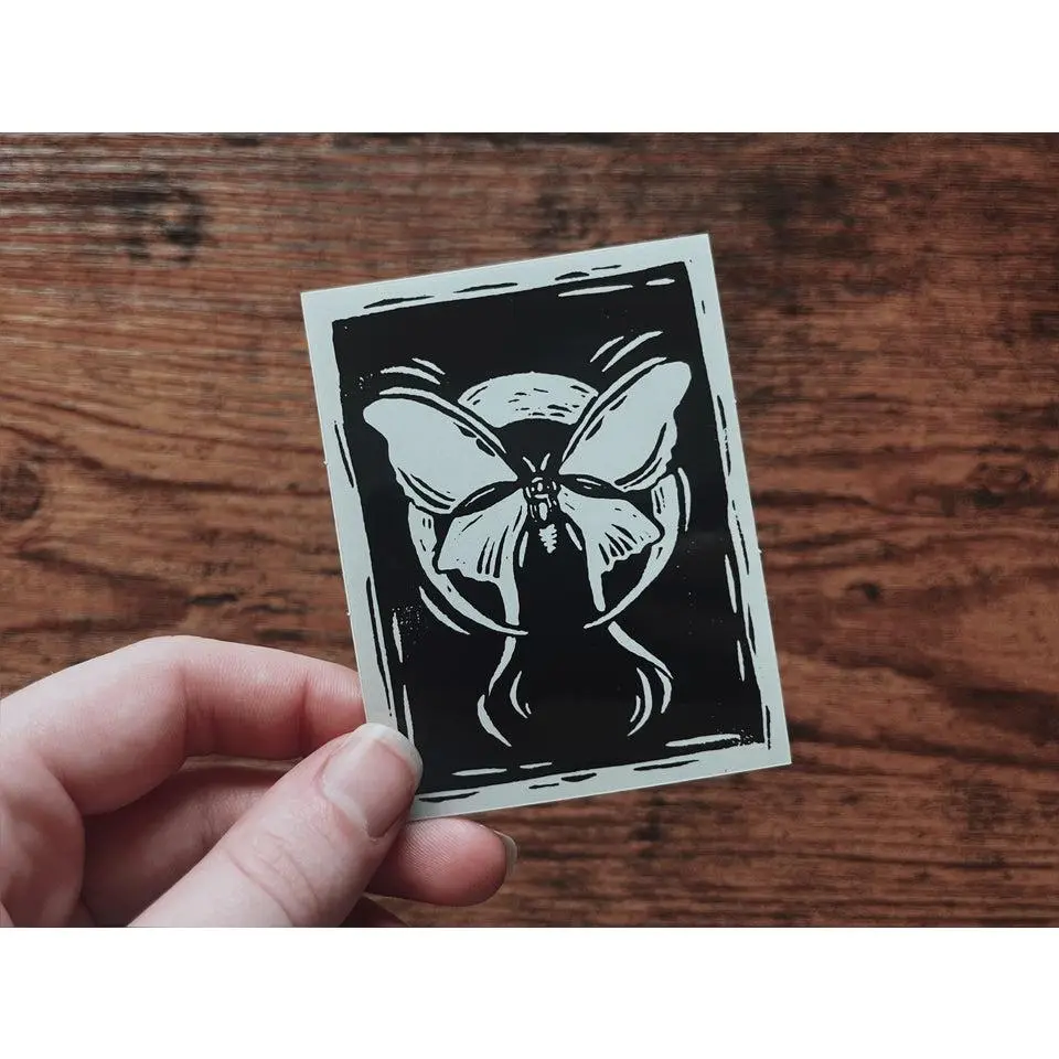 Moth Moon Sticker