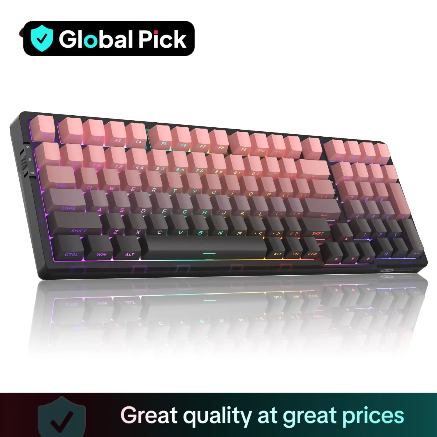 MageGee Keyboard Wireless, 96% Gasket Hot Swappable Keyboard Mechanical, 3-Connection Modes, RGB Backlit Gaming Keyboard for Win/MAC/PC, Men Gifts, Co