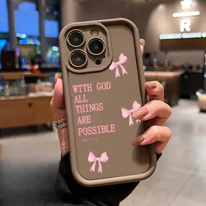 Phone Case for iPhone17 Pro Max, Air  15 16 14 Pro Max 13 12 11 XR XS Plus E  Pink Bow  Pattern Anti-Scratch Shockproof TPU Bumper Drop-proof Cover Cellphone Protective Casing