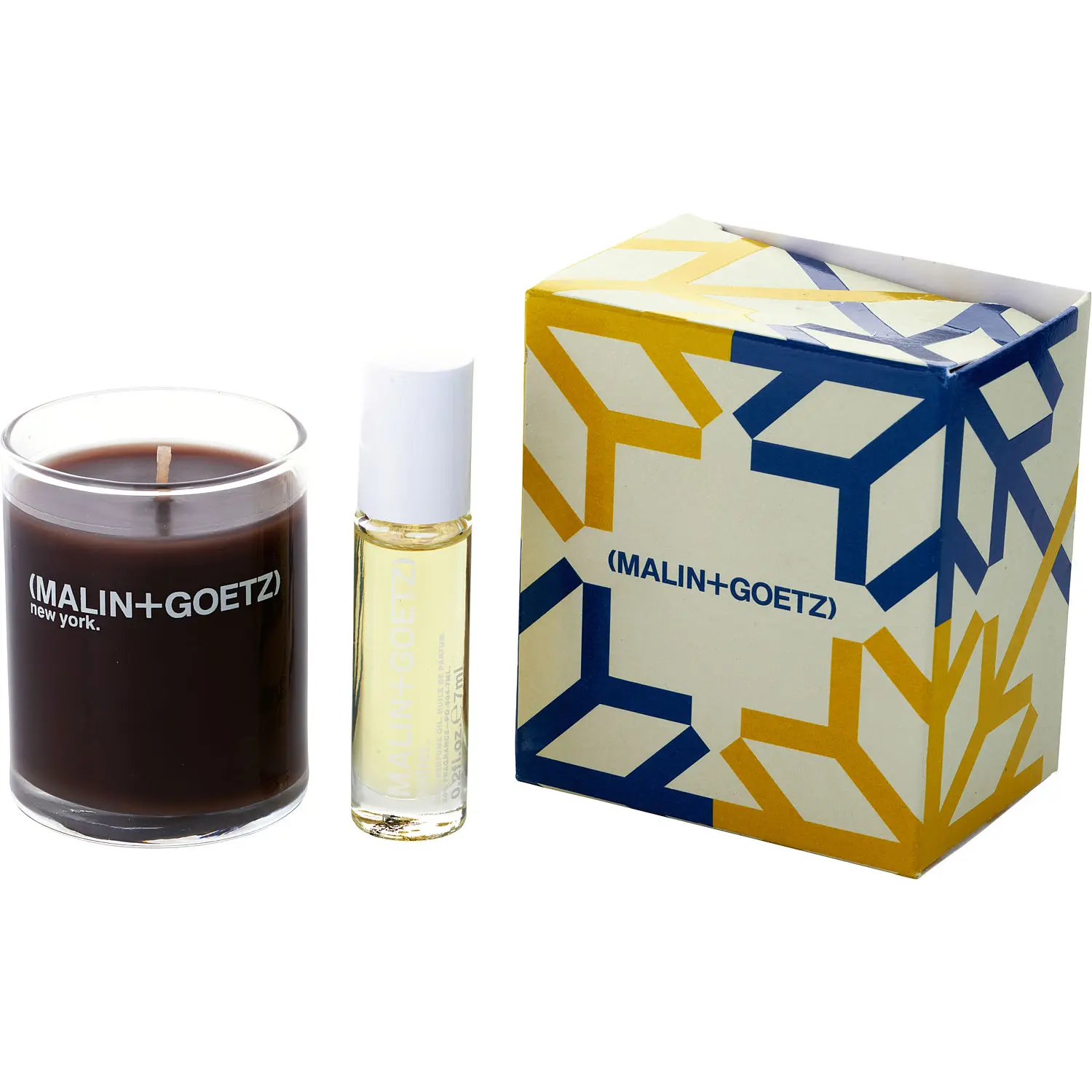 Malin+Goetz Leather Perfume Oil 0.2 Oz & Votive Candle 2.35 Oz For Unisex
