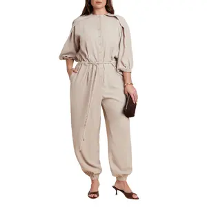 ELOQUII Women's Plus Size Jumpsuit With Cord Tie