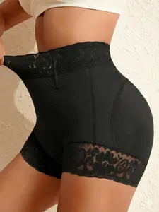 1 Count Women's High Waist Lace Trim Shapewear Shorts, Colombian Shapewear, Fajas, Tummy Control Butt Lifting Body Shaper Panty, Breathable Anti Roll Down Sculpting Bottom, Ideal for Daily Wear & Formal Occasions