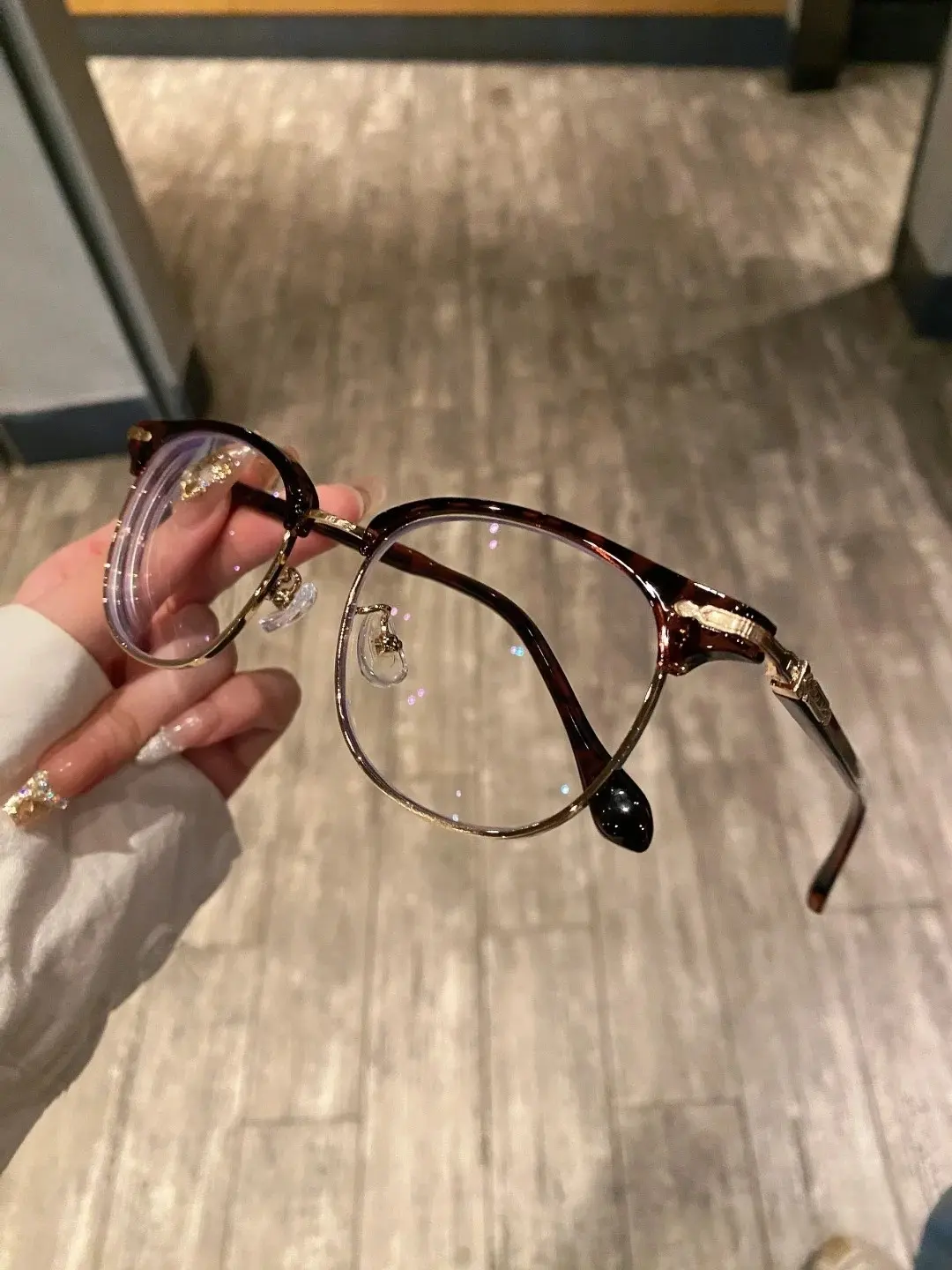 Luxury Retro Semi-Rimless Blue Light Blocking Glasses,Anti-Eye Strain UV400 Clear Lens, Classic Black Gold Half Frame Fake Fashion Glasses Daily Wear.High Quality Fashion Fake Lens Accessory.Classic Black Gold Half Frame Fashion Glasses Gift for Students.
