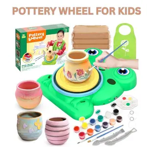 Creative Pottery Wheel for Kids – Complete Clay Kit with Tools, Paints, and Air Dry Clay | Art & Craft Set for Girls & Boys Ages 4-12, Perfect Gift for Birthdays