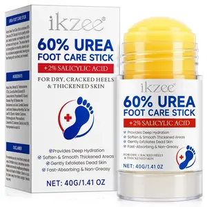 ikzee Urea Foot Care Stick 40g, Intensive Foot Care, containing urea (60%) and salicylic acid (2%), provides dual repair for noticeable results. Apply directly to areas prone to dryness and cracking, like heels and soles