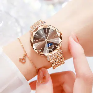Women's diamond studded women's small second dial watch, light luxury, niche fashion, waterproof quartz watch