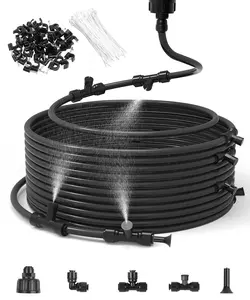 75FT Misters for Outside Patio Misters for Cooling (27 Mist Nozzles) Outdoor Water Patio Hose Greenhouse Mister System Outside Mist Backyard Trampoline for Waterpark Watering Misters for Cooling