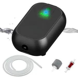 USB Aquarium Air Pump Rechargeable Aerator for Bait Bucket, Portable Battery Powered Air Pump for Aquarium, Fish Tank Air Pump for Outdoor Fishing, Power Outage & Emergency