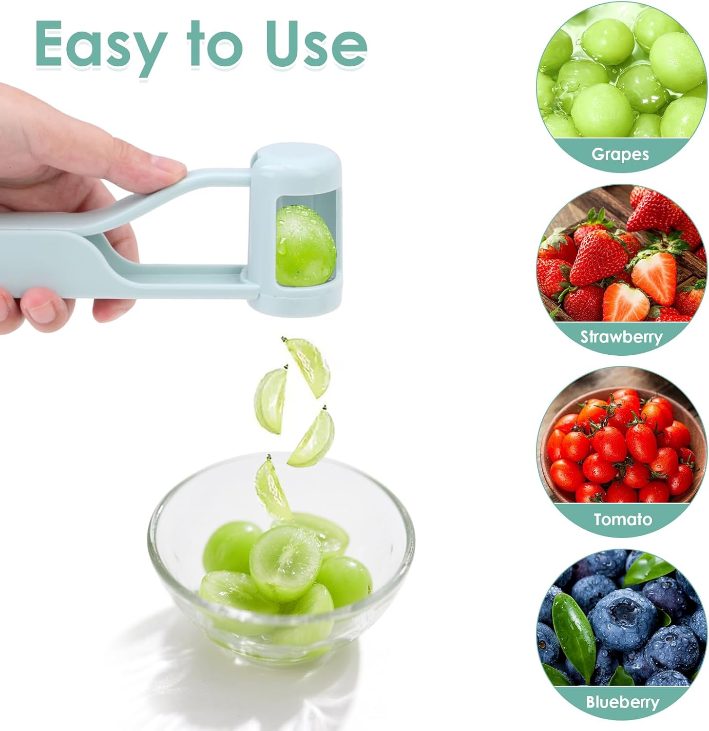 Safe Grape Cutter for Kids & Toddlers – One Press Fruit Slicer for Grapes, Strawberries & Cherry Tomatoes, Baby Snack Prep Tool, Kitchen Gadget for Lunchbox & Home