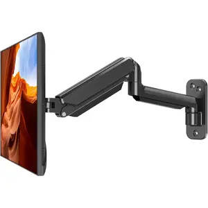 Monitor Wall Mount Fits 17-32 Inch Flat/Curved Computer Screens, Single Monitor Wall Arm Holds up to 19.8lbs, Height Adjustable Gas Spring Wall Monitor Stand Tilt, VESA Mount 75x75/100x100