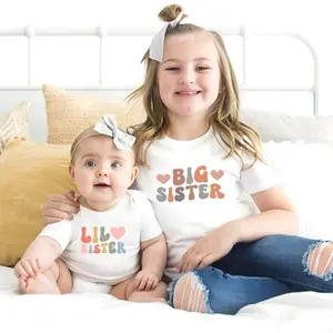 Big Sister And Little Sister T-shirts, Cute Matching Sibling Shirt, Big Lil Sister Matching Tee, Pregnancy Reveal Shirt, Best Gift For Sisters