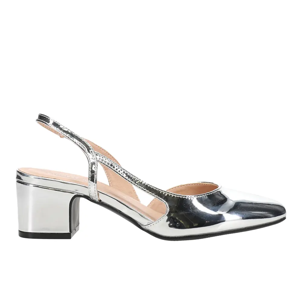 Chinese Laundry Womens Rozie Metallic Slingback Pumps Dress Casual Mid Heel 2-3" - Silver Chinese Laundry Womens Rozie Metallic Slingback Pumps Dress Casual Mid Heel 2-3" - Silver