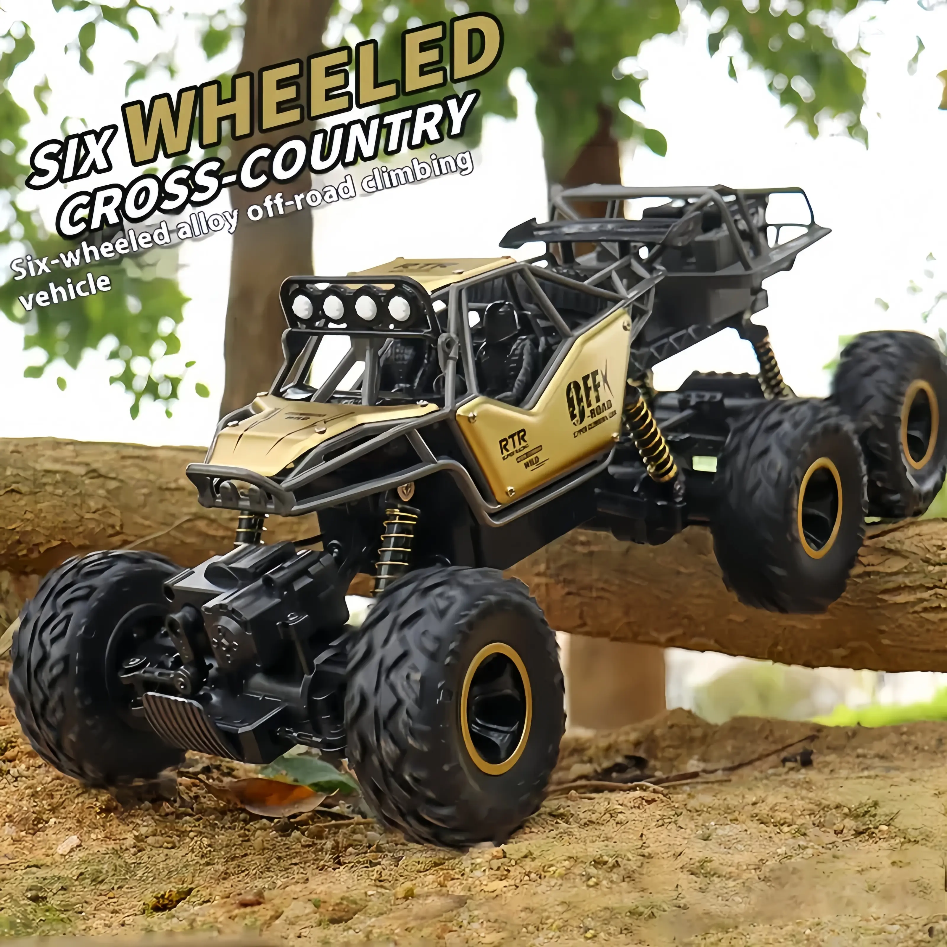 High performance six-wheel drive remote control off-road vehicle, great rock climbing and cross-country ability. Compact practical size, fun to play outdoors, nice birthday surprise gift for little children.
