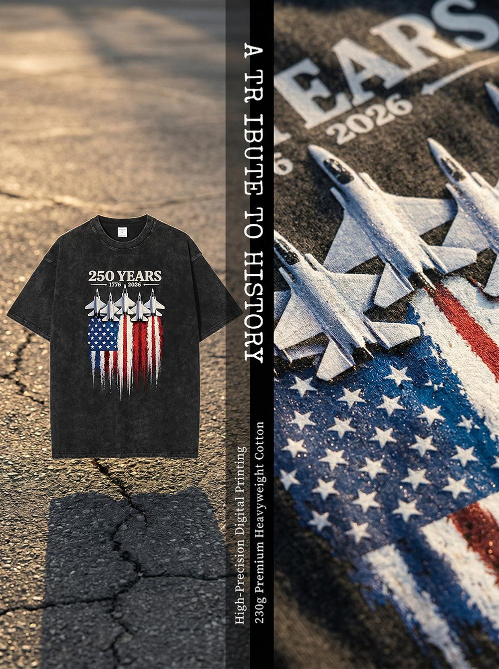 MoodTees Vintage Washed Distressed Fighter Jet Graphic T-Shirt – Retro American streetwear short sleeve, heavyweight cotton, breathable and durable, classic crew neck, everyday casual outfit, perfect for gaming, aviation, and urban style fans