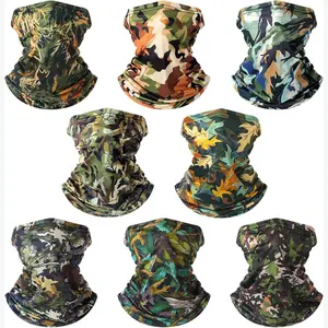 8 Pack Camouflage Neck Gaiter Scarves Bandanas for Men Cooling Breathable Face Covers Balaclava Headwear