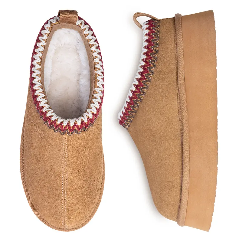 Women’s Platform Slip-no Slippers Suede Platform Fuzzy Cozy Slippers Winter Fluffy Warm Comfy Furry Shoes for Outdoor Indoor House Suede Ankle Boots Size 6-11