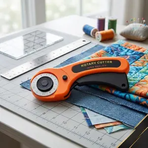 45mm Rotary Fabric Cutter with Rotary Action - Sewing, Quilting Fabric Cutting Tool for Textiles & Soft Furnishings Sewing Supplies