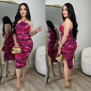 Elani Mesh Dress (Magenta)