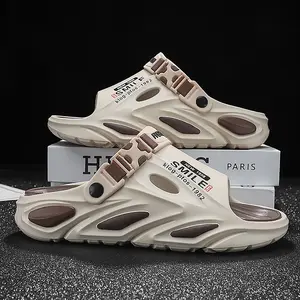 2026 Summer New Men's Dog-Walking Clog Shoes, Thick-Soled, Shock-Absorbing, Non-Slip, Slip-On Quick-Drying Drainage Beach Shoes