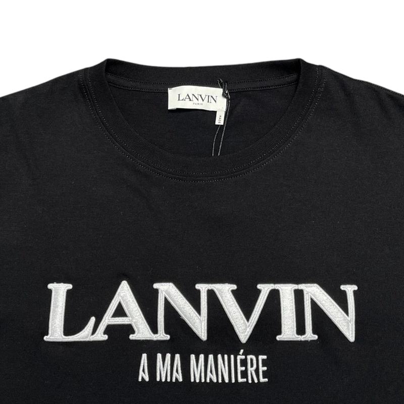 Lanvin X A Ma Manniere Embroidered Short Sleeve Tee Shirt Black