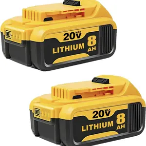 8000mAh 20V Lithium Battery Compatible with 20V MAX Tools, Extended Runtime Replacement Battery Fits DCB204/DCB206 Series