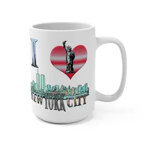 I Love New York Coffee Mug, Java, Tea Cup. Viral Mug. NYC, Big Apple. New York City Skyline, Statue of liberty. 4th of July Gift.. 15oz Mug.