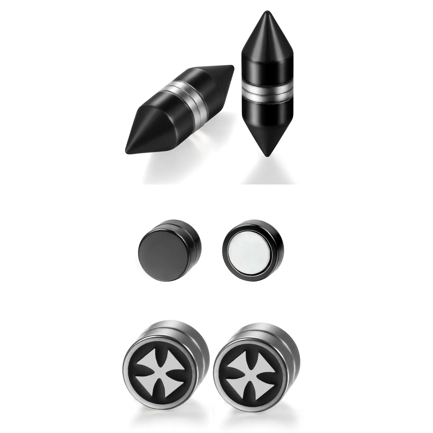 OIDEA Tapered Magnetic Stud Earrings, Non-Piercing Stainless Steel Ear Jewelry for Men and Women