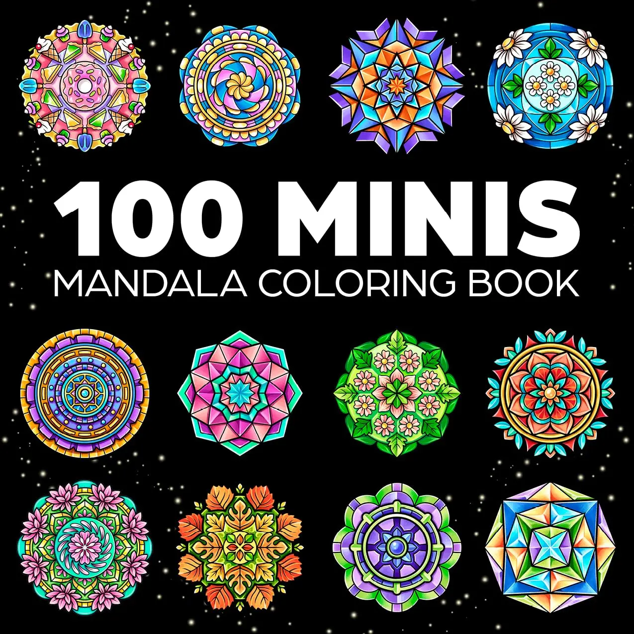 100 Mini Mandalas: A Mandala Coloring Book for Adults and Kids with Easy, Cute, and Tiny Designs for Stress Relief and Relaxation, Paperback