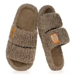 Women's Cozy Slippers Slip On Open Toe House Slippers for Women Indoor Arch Support Anti-slip Shoes Lightweight Winter House Bedroom Shoes