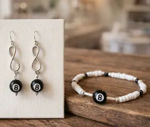 Lucky 8 Ball Beaded Bracelet by SublimeDesignsBySuzie