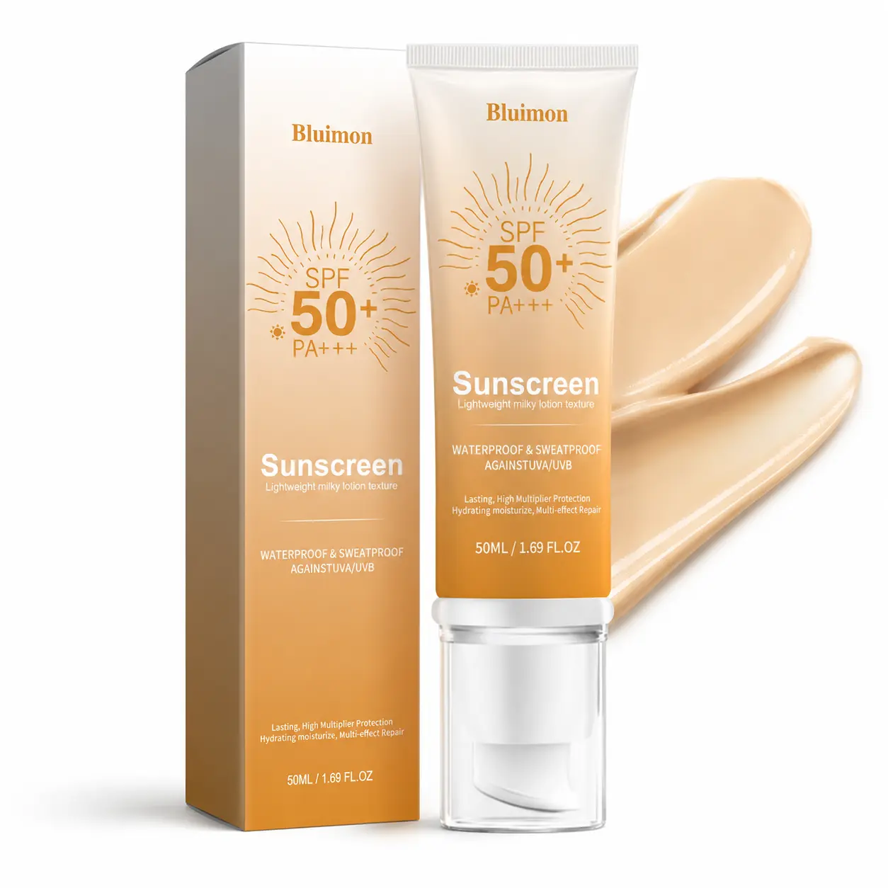 Bluimon Tinted Sunscreen SPF 50+ PA+++, Lightweight Face Sunscreen with Sheer Buildable Coverage