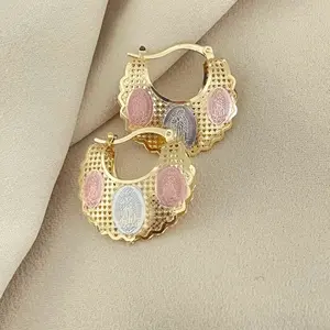 14K Gold Plated Guadalupe Earrings for Women non tarnish