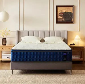 14" Hybrid Mattress in a Box – High Quality, Comfortable Foam-Based Mattress with Natural Latex, Memory Foam, Zoned Pocket Springs, Edge Support for Pressure Relief, Medium Feel, Comfortable Mattresses, Foam-Based Mattresses