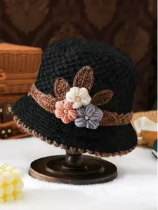 Women's Winter Thick Knitted Wool Hat, Fashionable Middle Aged Women's Cap, Ideal Mother's Day Gift, Perfect for Elderly Ladies, Handcrafted Cap