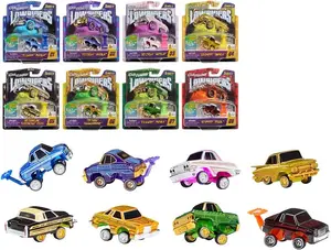 CarTuned 1:64 Lowriders Show Glow Series 3 Assortment of 8 Pieces Cars with L.E.D. Light Up Chassis, Factory Seal Case. 597346-XX2