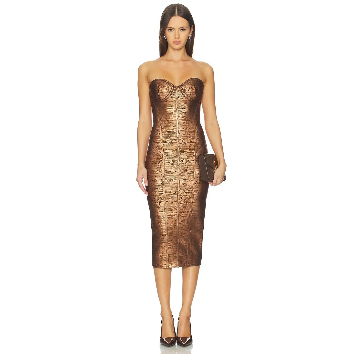 retrofete Charlize Dress in Coated Espresso