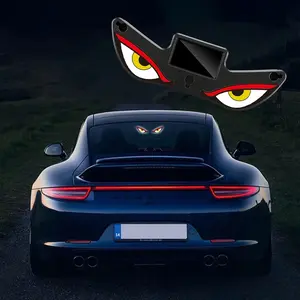 Solar Devil Eyes Light for Windshield, Wireless No Drill Animated LED Eyes, Waterproof Demon Eye Warning Lights for Cars Trucks SUVs Rear Window