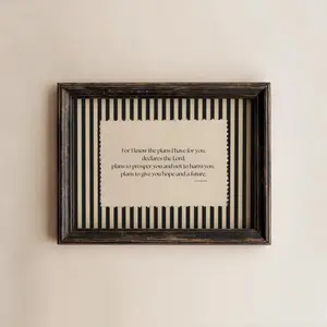 Jeremiah 29:11 Faith Scripture Wall Art Vintage Striped Religious Print Encouragement Gift