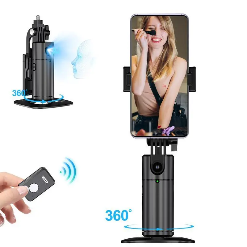 Auto Face Tracking Selfie Stabilizer, 360° Rotatable Auto Tracking Cellphone Holder with Remote, Camera Gimbal Stabilizer, Smart Shooting Phone Stand for Video Vlog Live Stream, Boyfriend Gift, Tripod, Smartphone Vlogging Kit, Selfie Accessories